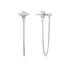 Silver Shimmer Chain Stud Earrings